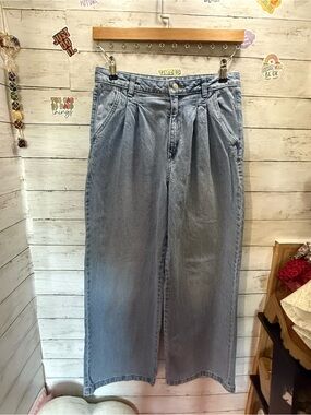 Women's Light Blue High-Waist Straight Leg Jeans